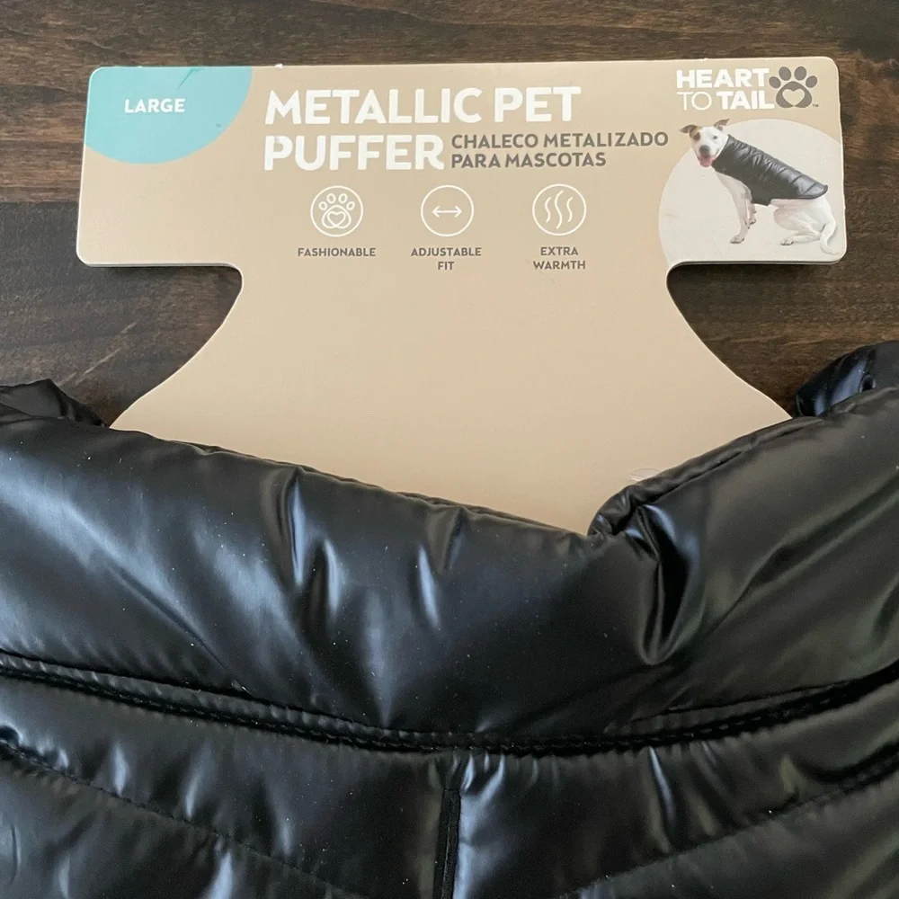 Heart To Tail Metallic Pet Puffer Jacket